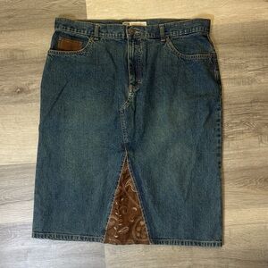 Y2K Vintage Faded Glory 100% Cotton Denim Midi Skirt
